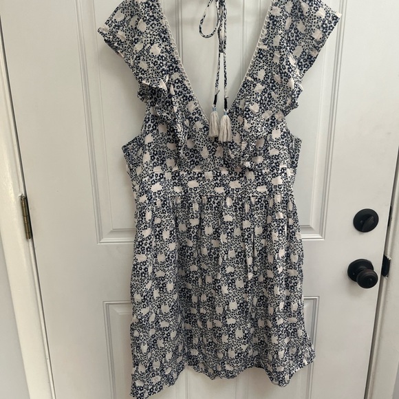 Anthropologie V-Neck Plunge Tunic Mini Dress Size large floral print - Picture 6 of 6
